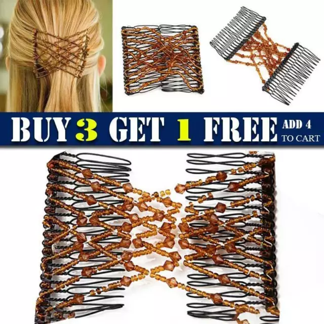 Magic Comb Hair Comb Double Slide Women Magic Beads Hair Clips Hair Accessories