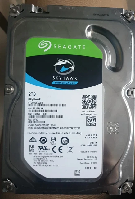 Seagate SkyHawk 2TB,Internal,8.89 cm (3.5") (ST2000VX008) Desktop HDD