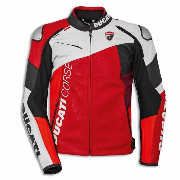 Ducati Corse C6 Chaqueta de Cuero Perforado