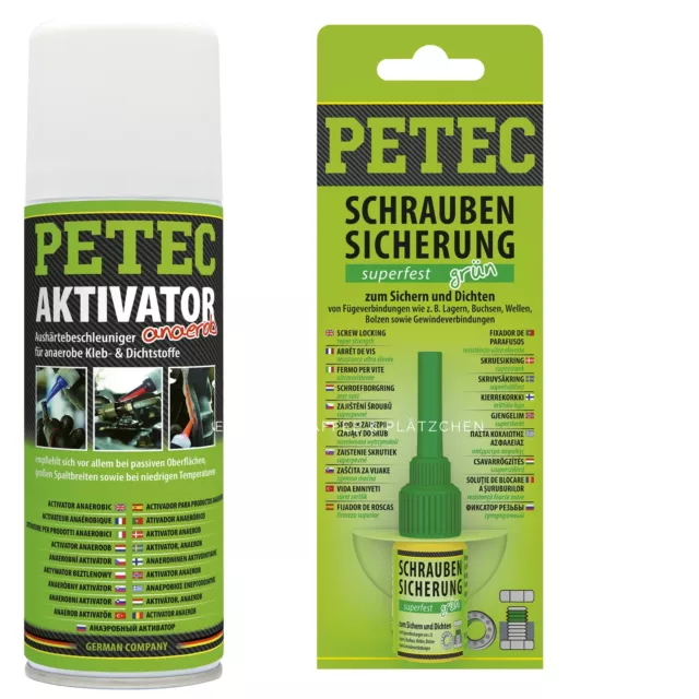 Petec Schraubensicherung grün Superfest 5g Sb-Karte + Aktivator 200ml