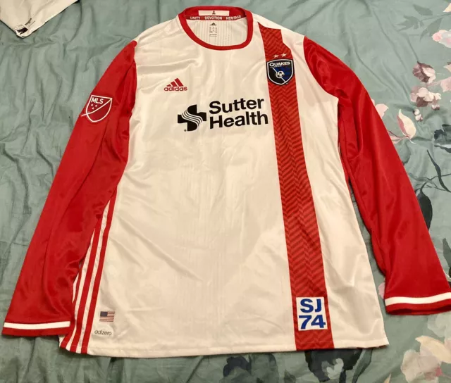 San Jose Earthquakes 2017 Away L/S Spielerausgabe authentisches Fußballshirt XL