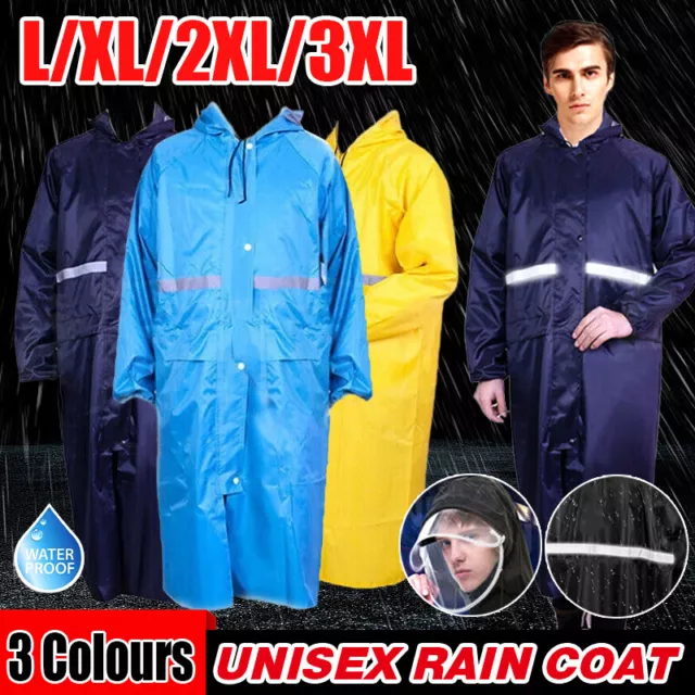 Men's Overalls Waterproof Raincoat Lightweight Work Hooded Long Coats RAIN COAT