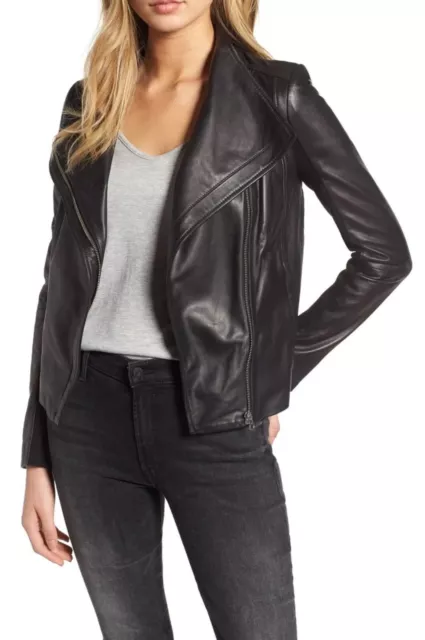 Trouve  Leather Moto Jacket Sz L Black