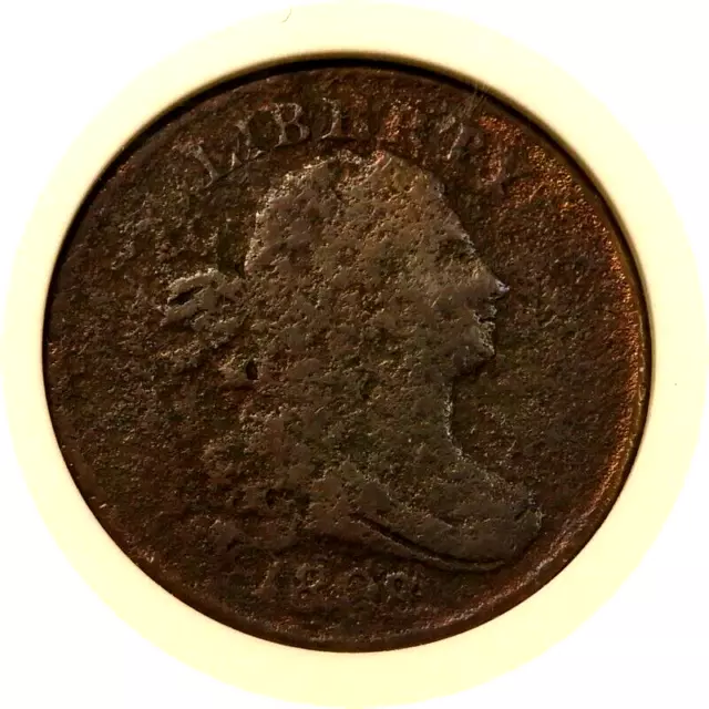 elf Draped Bust Half Cent 1808  8/7 Overdate ANACS Net G4  VG details Cleaned