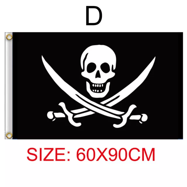 Pirate Flag Skull & Crossbones Swords Jolly Roger Calico Jack Crossed bones