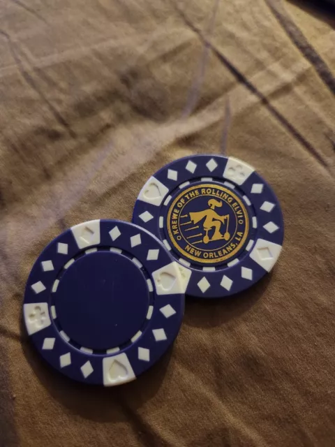 New Orleans Mardi Gras Krewe Of The Rolling Elvi Purple Poker Chip