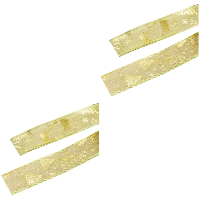 2x Weihnachten Geschenk Wrap Band Organza Band Metallic Bänder für Handwerk