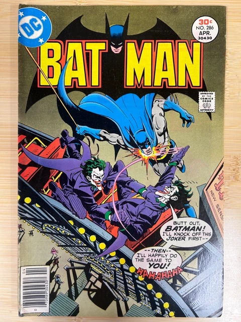 Batman 286 Joker Classic Cover Jim Aparo 1977 Newsstand DC Comics WP HIGH GRADE