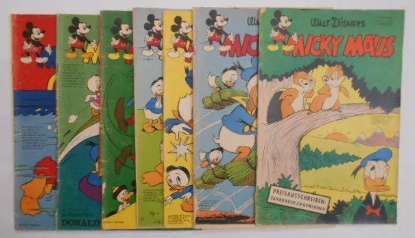 Micky Maus [Konvolut aus 7 Heften vers. Jahrgänge von 1956 bis 1969] kein Reprin