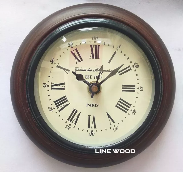 Reloj de pared de madera antiguo hecho a mano, decoración de cocina y...