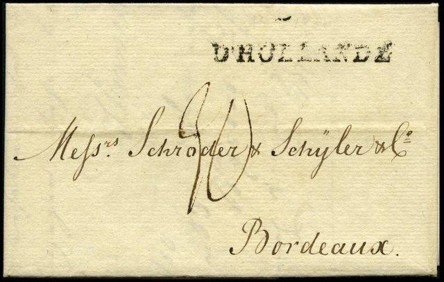 HAMBURG-GRENZÜBERGANGSSTEMPEL 1800, D` HOLLANDE. L1 auf Brief von Hamburg n. Bor