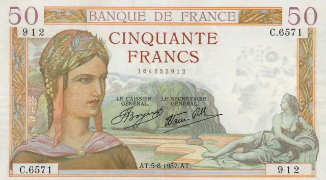 TOILE TABLEAUX    billet de banque 50 francs  50X70 CM