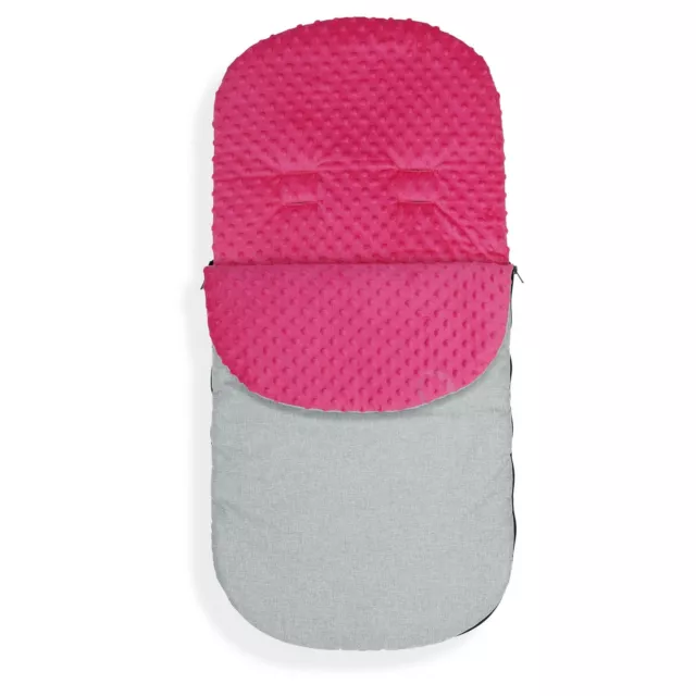 FOOTMUFF LINING PUSHCHAIR BUGGY STROLLER BABY COSY TOES 90cm Stone Grey / pink