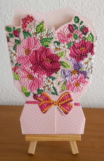 tolle Karte Zum Muttertag Glückwunsch Blumenstrauß Diamond Painting Handarbeit