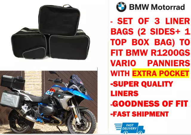 Pannier Liner Bags & Top Box Bag For Bmw Vario R1200 Gs With Outer Pocket