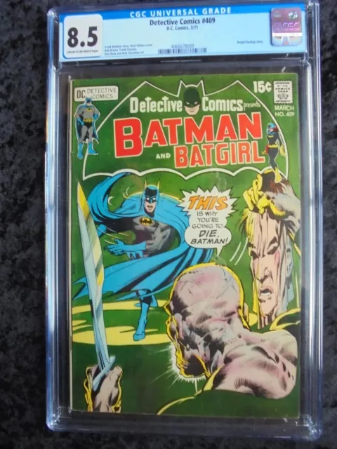 Detective Comics #409 Dc Comics Bronze Age Cgc 8.5 Graded! Neal Adams Cover!