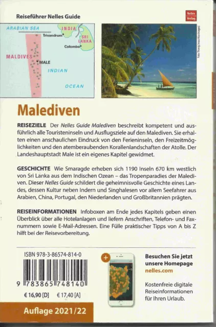 Reiseführer Malediven Male Atolle 2021/22 Nelles Verlag wie Neu, ungelesen 2