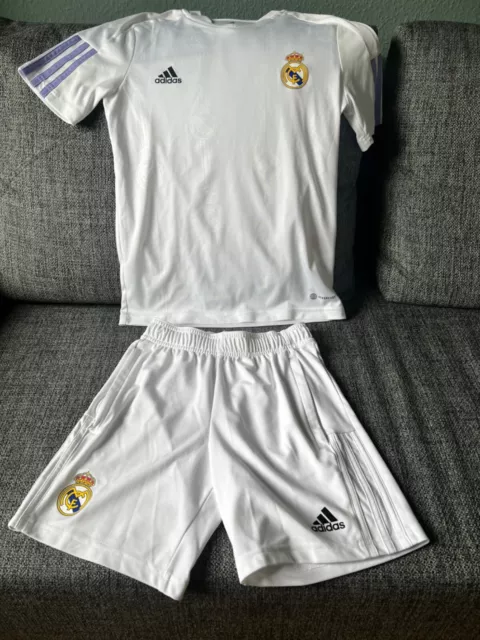 2x Fußballtrikot Kinder, Real Madrid, Adidas, Größe 152, weiß