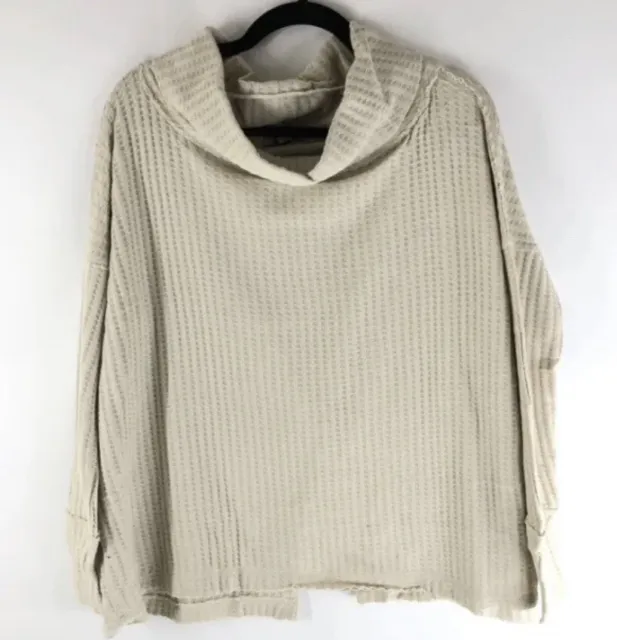 Free People NWT Juicy Long Slv. Cowl Neck Split Back Thermal Stone Cold WL Boho