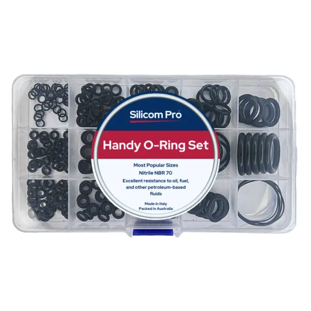 Handy Nitrile O-Ring Set | Most Useful Sizes | Made in Italy Quality | 245 pc