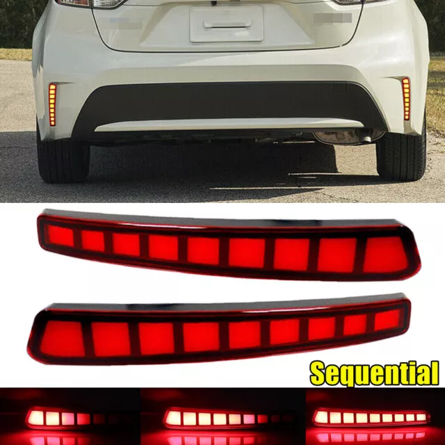 2 LED Rear Bumper Brake Light Turn Signal Tail Lamp For Toyota Corolla 2020-2021 2