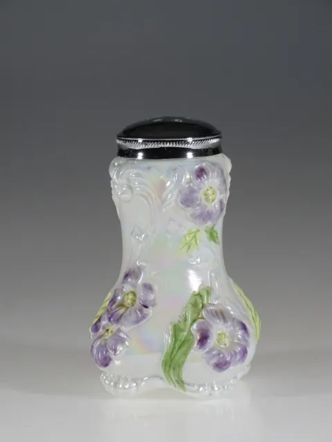 EAPG  Westmoreland Iridescent Milk Glass Flower Blooming Salt Shaker c.1965