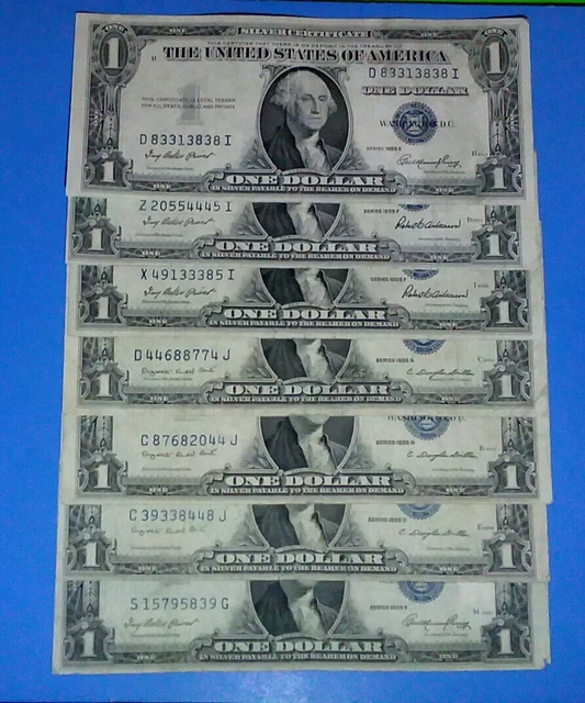 7/1935  E, F & G $1 Silver Certs! Vg./F. Circ. ! Old Us Currency!