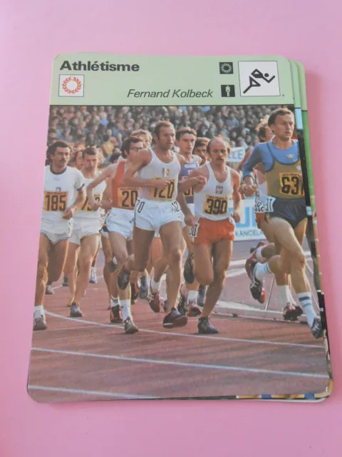Athlétisme Fernand Kolbeck né à Erstein Bas Rhin Fiche Card 1978
