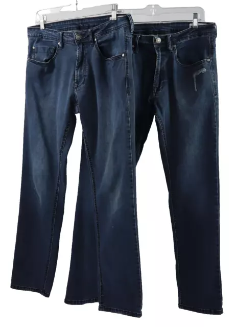 Lot 2 BUFFALO David Bitton Men’s 34 x 32 Stretch Denim AXEL Slim Straight Jeans