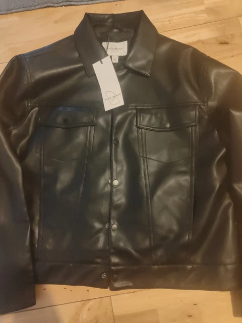 Giacca casual in pelle morbida River Island nuova con etichette