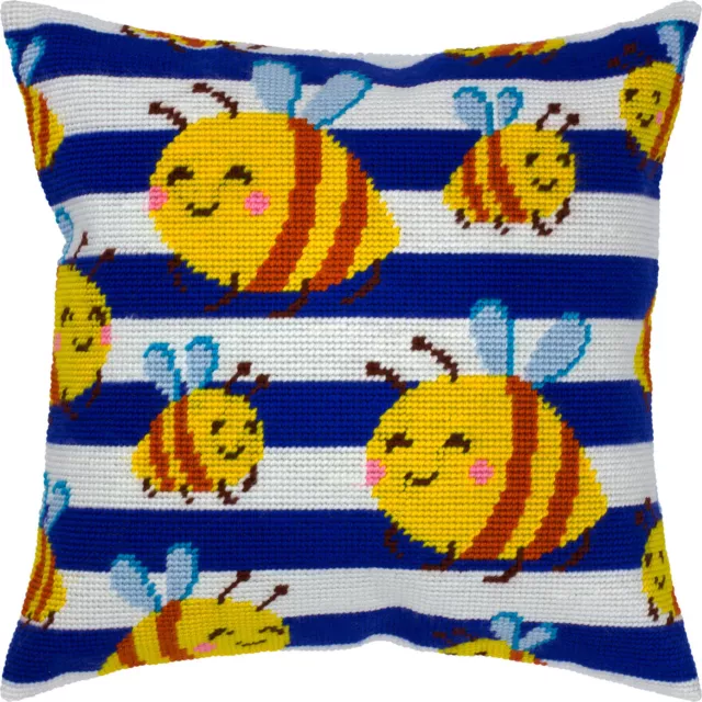 Hazlo tú mismo Kit de almohada con aguja ""Honey Bees"" 16""x16"" / 40x40 cm