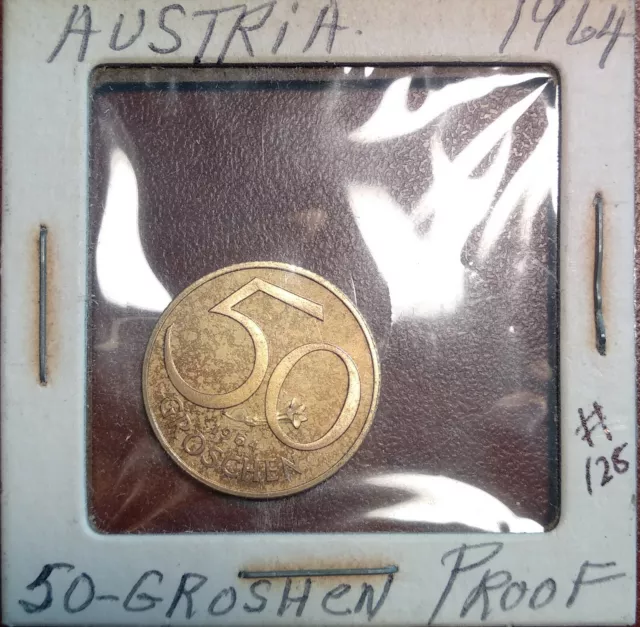 1964 Austria 50 Groschen Proof Circulated good condition(see picture)#128