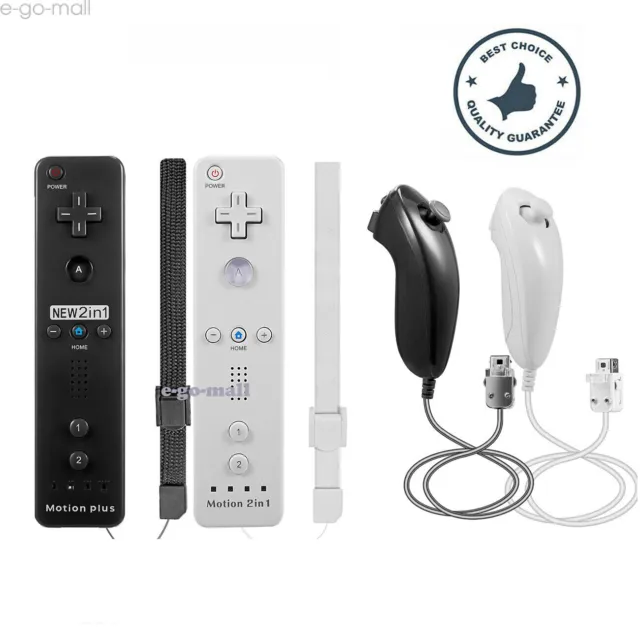 Built in Motion Plus Remote Controller&Nunchuck For Nintendo Wii/Wii U Console