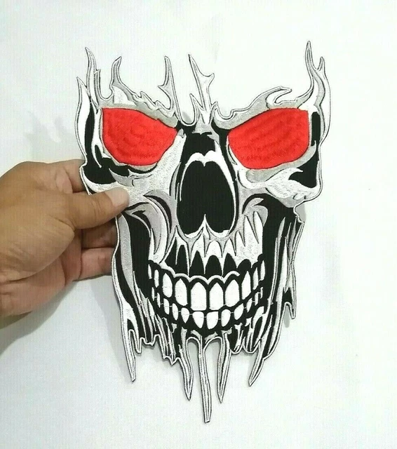 SKULL PUNISHER SCARY Red Eyes Dark Night Symbol Embroidered Iron On Sew skull-punisher-scary-red-eyes-dark-night-symbol-embroidered-iron-on-sew