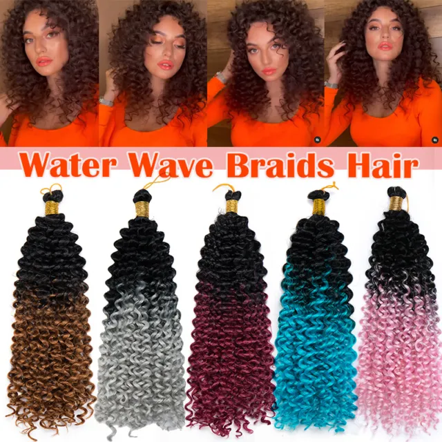 Extensiones de cabello Afro Onda de Agua Crochet Torsión Ombre Humano Cabello Rizado Profundo