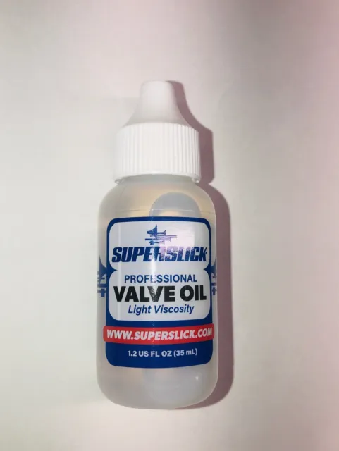 Aceite de válvula profesional Superslick viscosidad ligera 1,25 oz botella nueva y etiqueta de 3