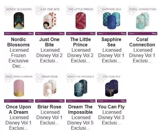 Jamberry nail wraps half sheet Disney Princess Mermaid Frozen Mickey Snow White