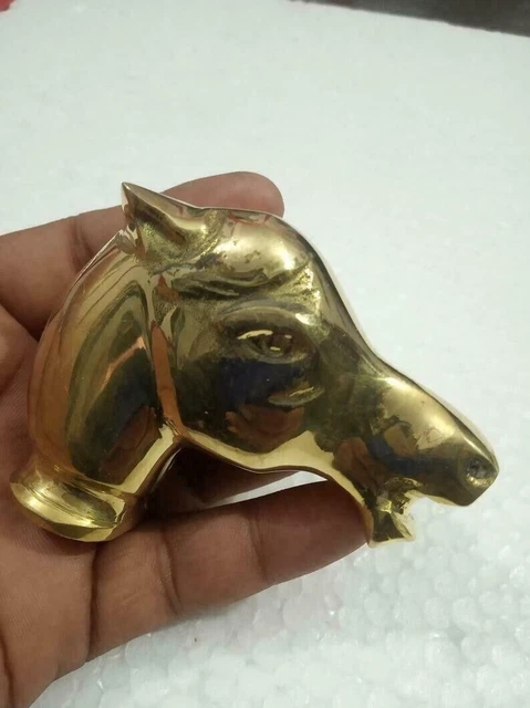 Poignée de tête solide de visage de cheval en laiton de style fait à la...