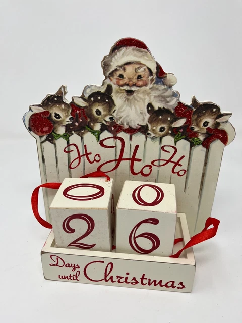 Primitives By Kathy Santa Wooden Advent Calendar With Doors Preowned 667507f027539dc987809791