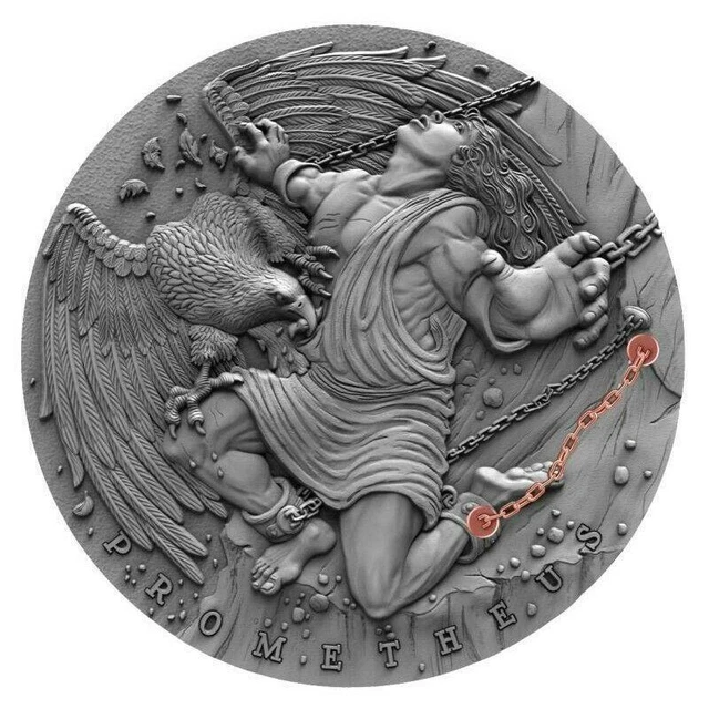 Niue 2019  5$ PROMETHEUS Ancient Myths 2 Oz silber Münze