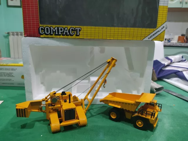 Joal 1:50 Compact Set ref 381 CAT Caterpillar Pipelayer And Dump Truck