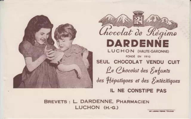 Buvard  *Chocolat De Regime Dardenne*