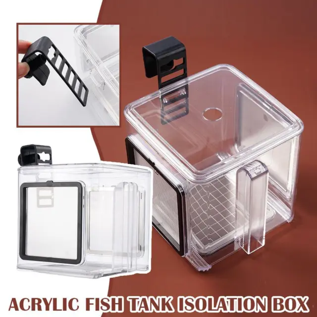 Aquarium Acrylic Fish Tank Isolation Box Pneumatic Incubation Box[ Spawning K4T1