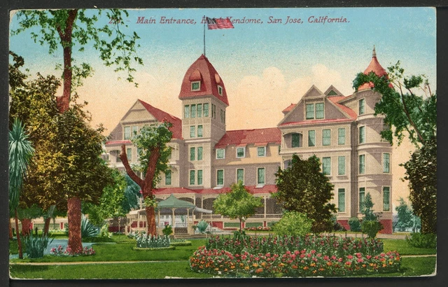 1913 San Jose Hotel Vendome CA Historic Vintage Postcard Mitchell