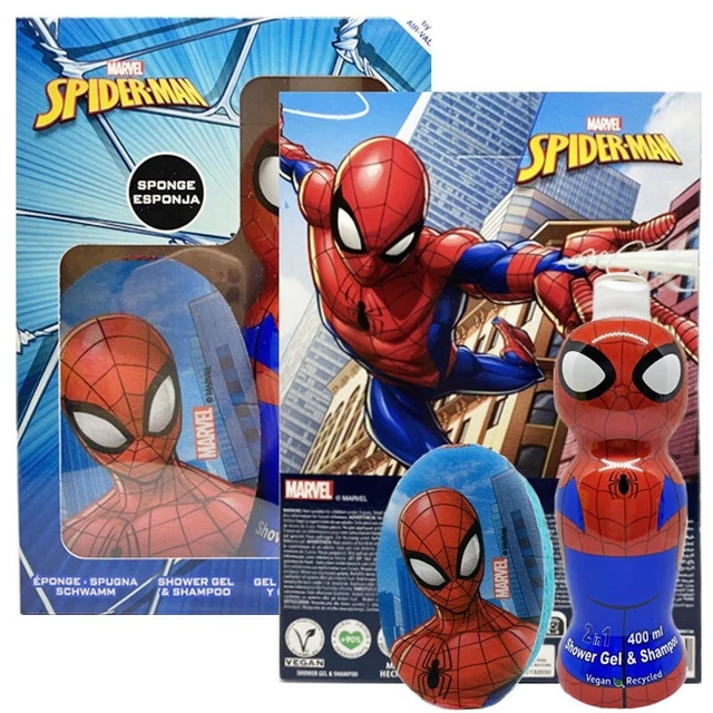 Idea Regalo Bambino Disney SPIDERMAN Kit spugna + shower gel & shampoo 400 ml