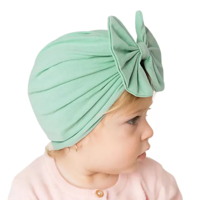 0-12M Girl Bow Beanie Baby Infant Pure Cotton Comfy Turban Hospital Cap Headband