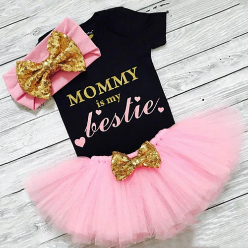 3 pz costume estivo festa bambina tutù set primo compleanno abiti bambini