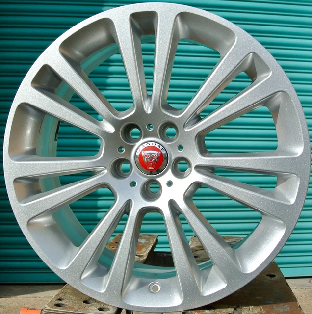 19" Genuine Jaguar Xf Axis Alloy Wheels Sparkiling Silver Gx63-1007-Hb 2