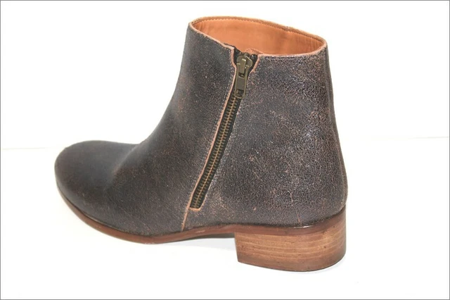 EL CAMPERO Bottines Boots Cuir Vieilli Craquelé Marron T 39  ETAT NEUF
