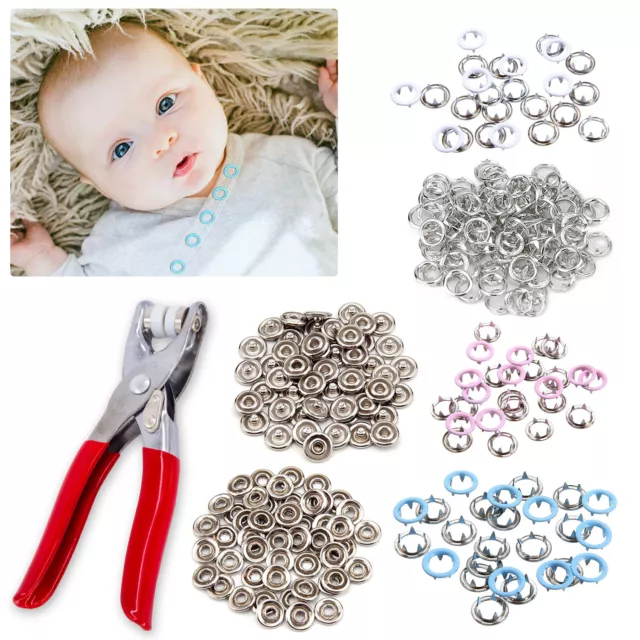Snap Popper Press Studs Fasteners Prong Pliers Ring Tool DIY Sewing Baby Clothes